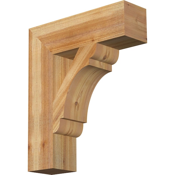 Ekena Millwork Olympic Block Rough Sawn Bracket, Western Red Cedar, 6"W x 22"D x 26"H BKT06X22X26OLY05RWR - main